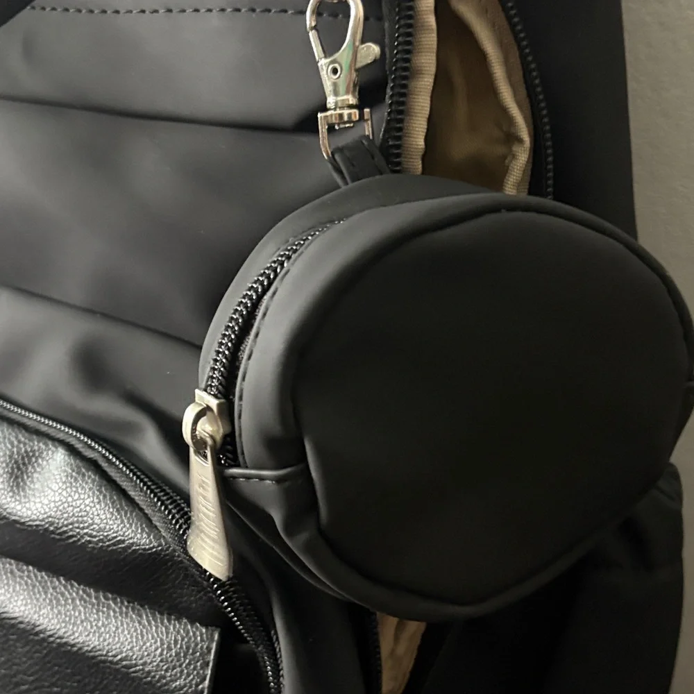Stylish Black Baby Bag with Silver Accents